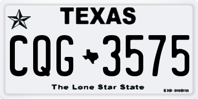 TX license plate CQG3575