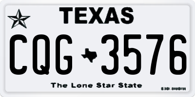 TX license plate CQG3576