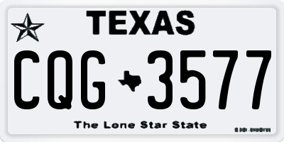 TX license plate CQG3577
