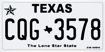 TX license plate CQG3578
