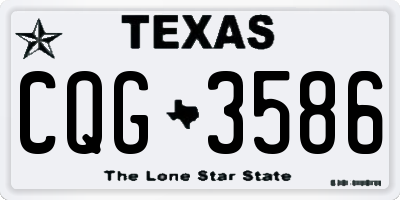 TX license plate CQG3586