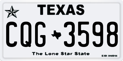 TX license plate CQG3598