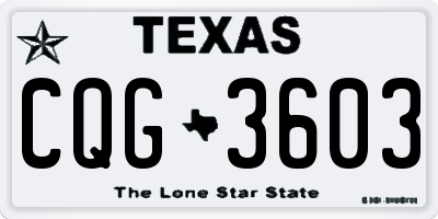 TX license plate CQG3603