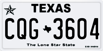 TX license plate CQG3604
