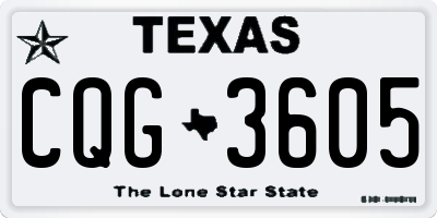 TX license plate CQG3605