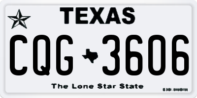 TX license plate CQG3606