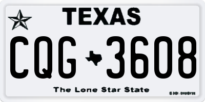 TX license plate CQG3608