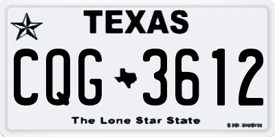 TX license plate CQG3612