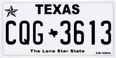 TX license plate CQG3613