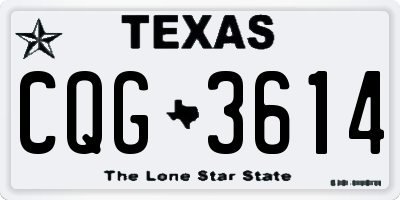 TX license plate CQG3614