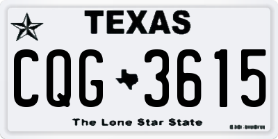 TX license plate CQG3615