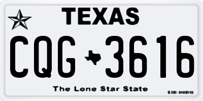 TX license plate CQG3616