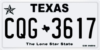 TX license plate CQG3617
