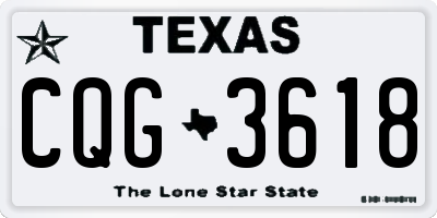 TX license plate CQG3618