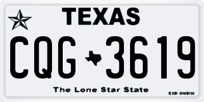 TX license plate CQG3619
