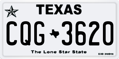TX license plate CQG3620