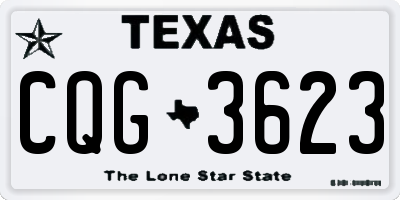 TX license plate CQG3623