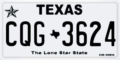 TX license plate CQG3624