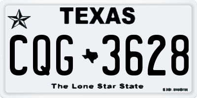 TX license plate CQG3628