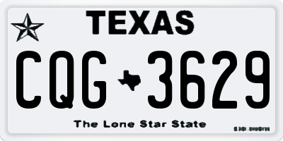 TX license plate CQG3629