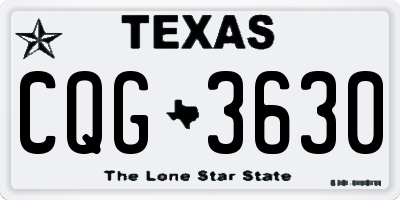 TX license plate CQG3630