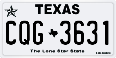 TX license plate CQG3631