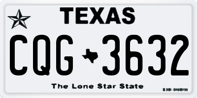TX license plate CQG3632