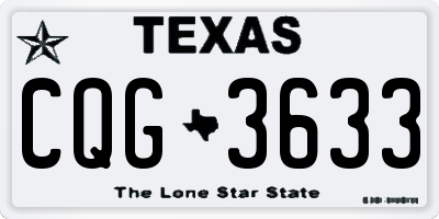 TX license plate CQG3633