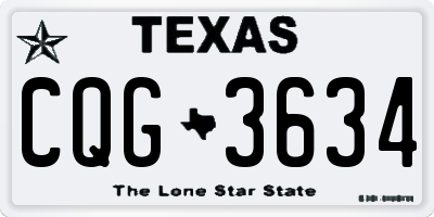 TX license plate CQG3634