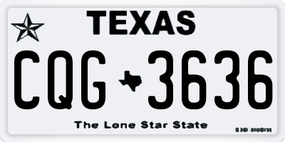 TX license plate CQG3636