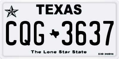 TX license plate CQG3637