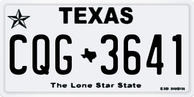 TX license plate CQG3641