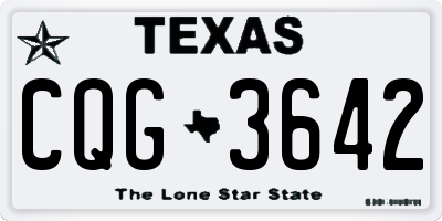 TX license plate CQG3642