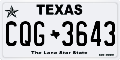 TX license plate CQG3643