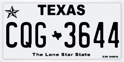 TX license plate CQG3644