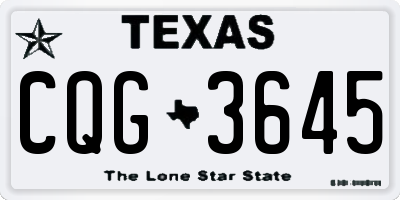 TX license plate CQG3645