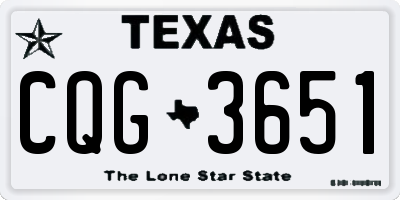 TX license plate CQG3651