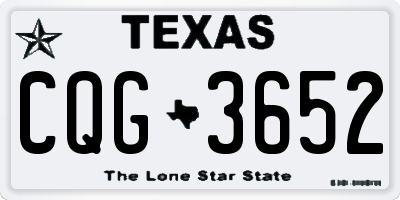 TX license plate CQG3652