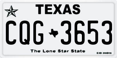 TX license plate CQG3653