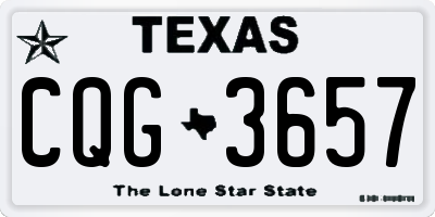 TX license plate CQG3657