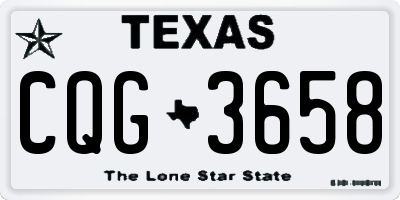 TX license plate CQG3658