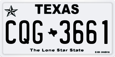 TX license plate CQG3661