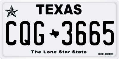 TX license plate CQG3665