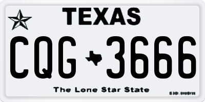 TX license plate CQG3666
