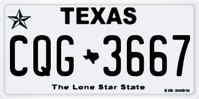 TX license plate CQG3667