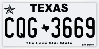 TX license plate CQG3669