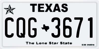 TX license plate CQG3671