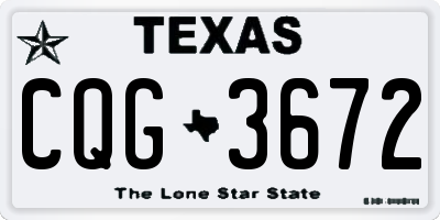 TX license plate CQG3672