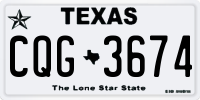 TX license plate CQG3674