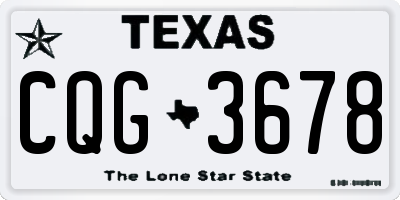 TX license plate CQG3678